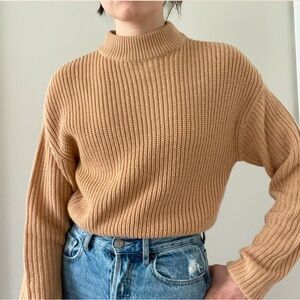 Women's Cropped Tan Sweater